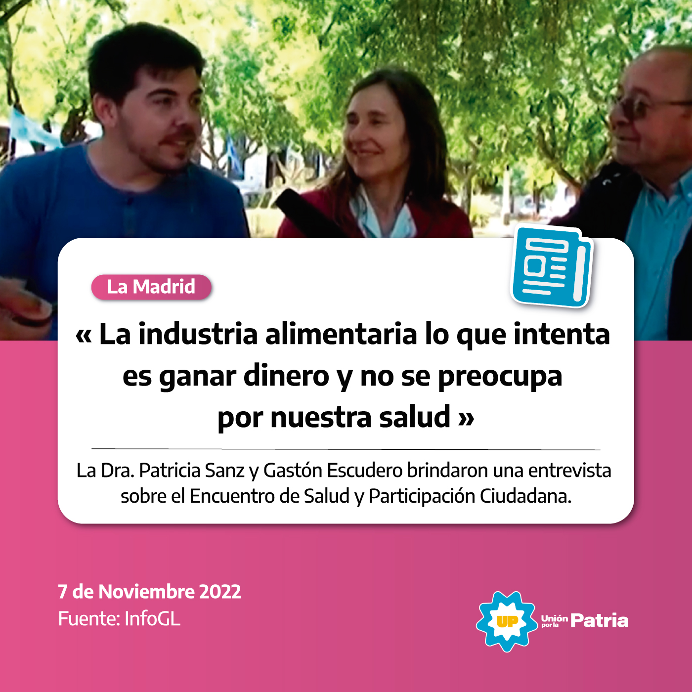 “La industria alimentaria lo que intenta es ganar dinero y no se preocupa por nuestra salud”