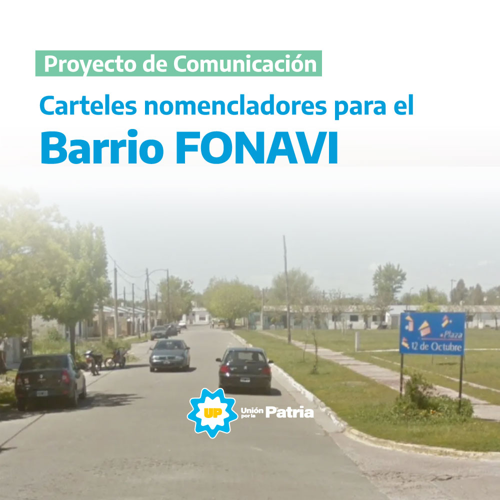 Carteles nomencladores para el Barrio FONAVI