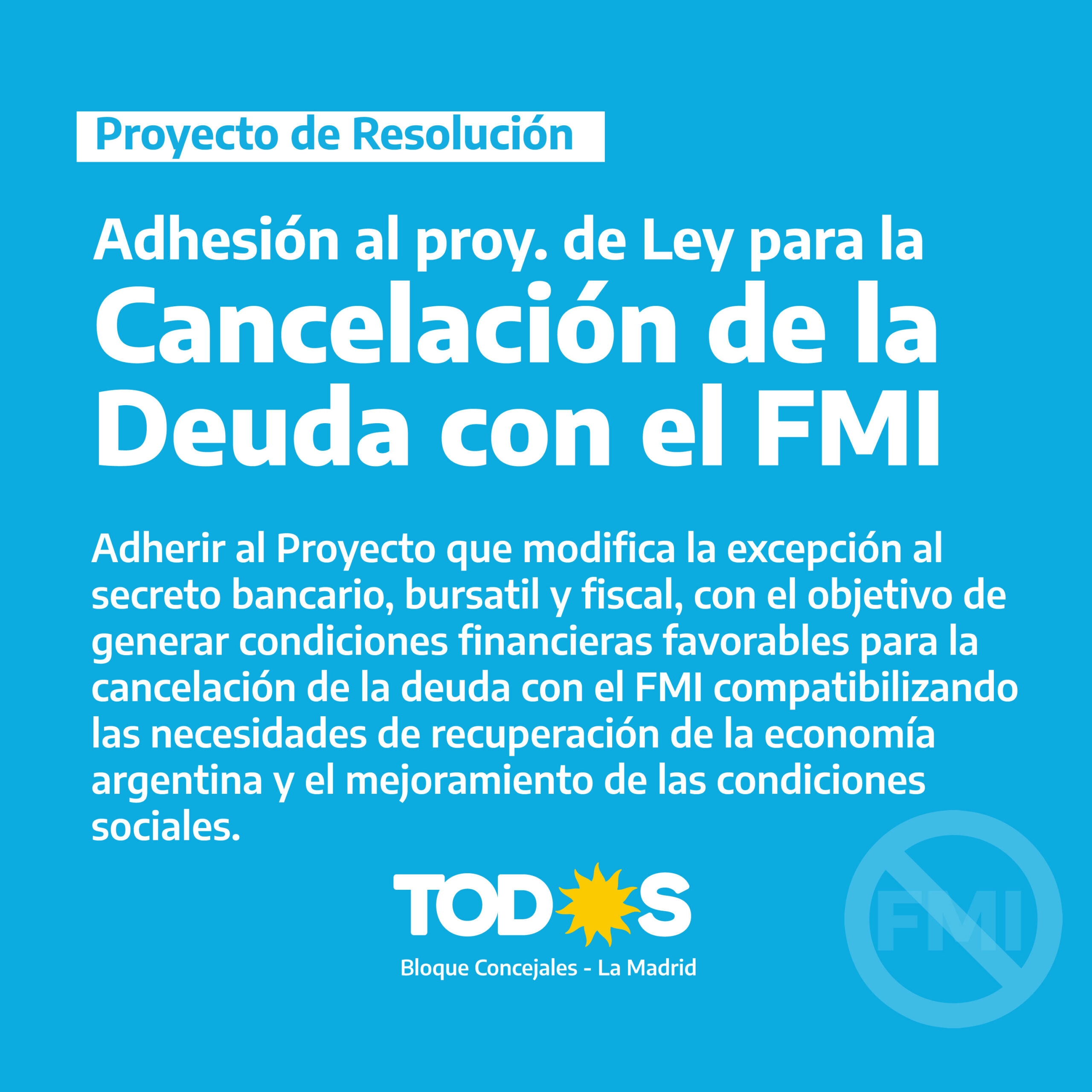 Adhesión a la Ley para la Cancelación de la Deuda con el FMI